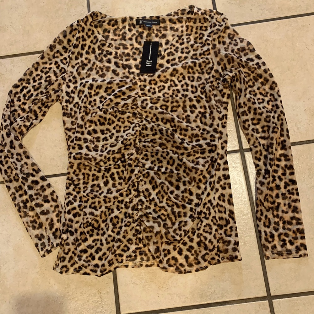 INC animal print ruched top NWT - Picture 4 of 4